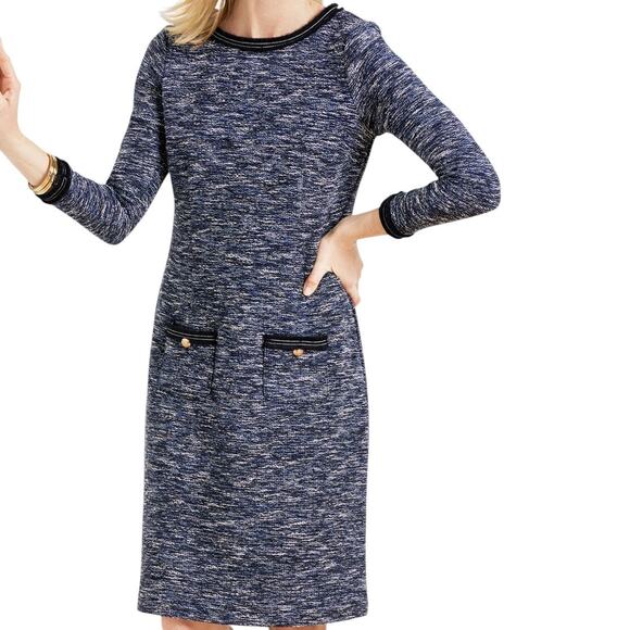 Talbots Women's Knit Tweed‎ Shift A-line Dress X Small Medium Academia - Picture 2 of 8